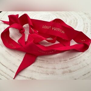 Authentic Louis Vuitton Ribbon - Red with Gold Lettering - 59 inches